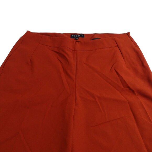Eloquii Wide Leg Cropped Pants Women Size 16 Rust Brown Side Zipper Pockets NEW - Picture 2 of 10